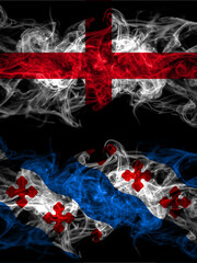 Flag of England, English and United States of America, America, US, USA, American, Rockville, Maryland countries with smoky effect