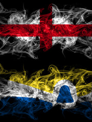 Flag of England, English and United States of America, America, US, USA, American, San Luis Obispo, California countries with smoky effect