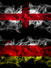 Flag of England, English and United States of America, America, US, USA, American, Santa Barbara, California countries with smoky effect