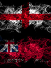 Flag of England, English and United States of America, America, US, USA, American, Taunton, Massachusetts countries with smoky effect