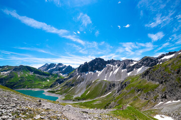 Fototapeta na wymiar view of the Lünersee (Vorarlberg, Austria)