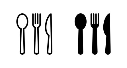 spoon, fork and knife icon vector for web, computer and mobile app