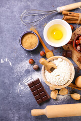 assortment of baking food ingredient