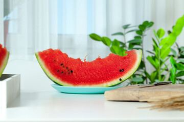 red ripe watermelon cut into pieces