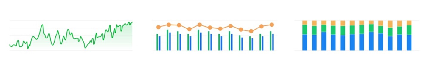 stock trading graphic crypto currency. growing market ui chart vector illustration white background