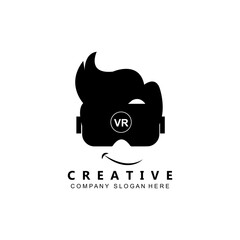 human virtual reality logo vector symbol icon