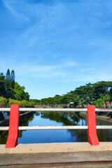 beautiful river view with sunny weather and beautiful blue sky 