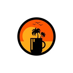 enjoy a drink while looking at the beach logo