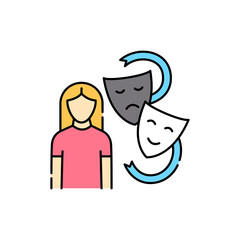 Acting for children olor line icon. Children learning.