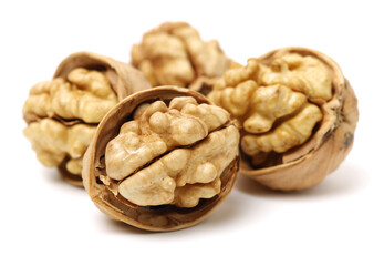 walnuts on a white background