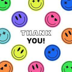 Thank You minimalistic modern illustration. Smile pattern vector design.