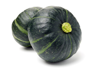 Green mini pumpkin isolated on the white background .