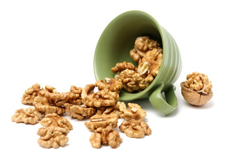 walnuts on a white background