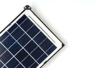 Mini solar panel isolated on white background.