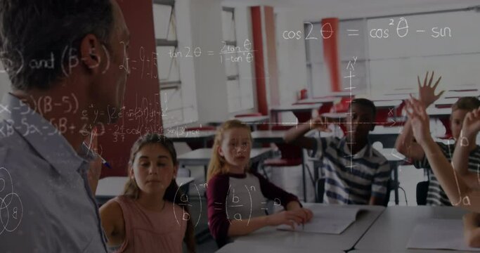 Animation of mathematical equations over schoolchildren learning