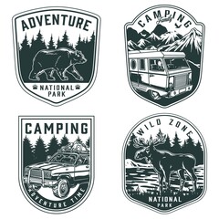 Obraz premium Summer recreation vintage monochrome labels