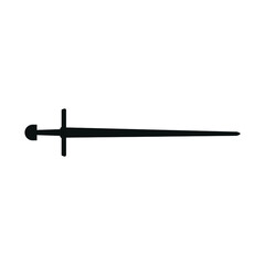 medieval sword icon, on white background