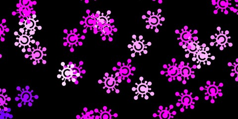 Fototapeta na wymiar Dark pink vector texture with disease symbols.