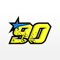 Simple Star Racing Number 90
