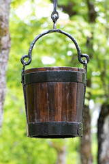 Traditional Water Bucket and Well in Latvia