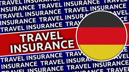 Germany Circular Flag with Travel Insurance Titles - 3D Illustration