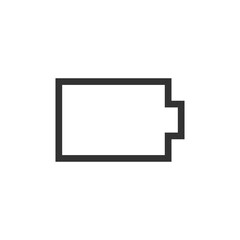 Empty battery icon isolated on white background. Power symbol modern, simple, vector, icon for website design, mobile app, ui. Vector Illustration