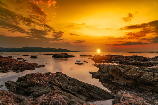 sunset on the beach Sainte-Maxime