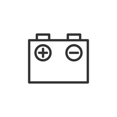 Accumulator icon isolated on white background. Power symbol modern, simple, vector, icon for website design, mobile app, ui. Vector Illustration