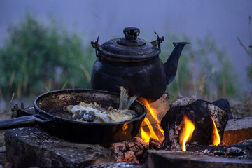 cooking on the campfire