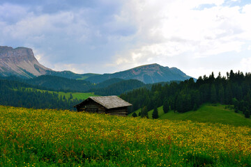 panorama of the val di funes south tyrol Italy