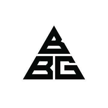 BBG triangle letter logo design with triangle shape. BBG triangle logo design monogram. BBG triangle vector logo template with red color. BBG triangular logo Simple, Elegant, and Luxurious Logo. BBG 