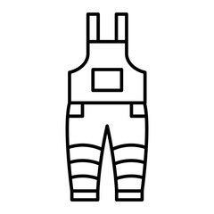 Vector Gardener Suit Outline Icon Design