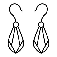 Vector Ear Rings Outline Icon Design
