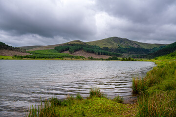 Walking around Cogra Moss reservoir in summer in the Lake District, England