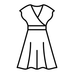 Vector Ladies Outfit Outline Icon Design