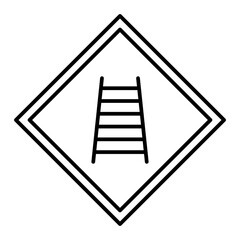 Vector Railroad Sign Outline Icon Design