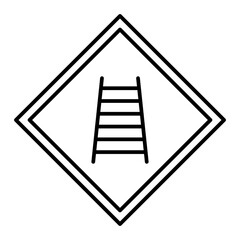 Vector Railroad Sign Outline Icon Design