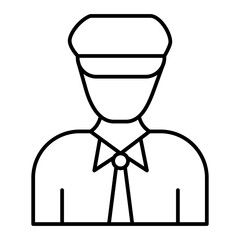 Obraz premium Vector Captain Outline Icon Design