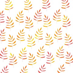 seamless pattern with leaves orange yellow 