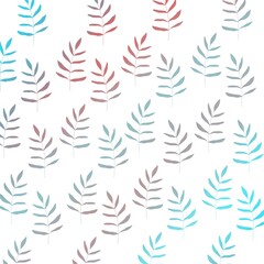 seamless pattern with leaves trees
