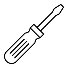 Vector Screwdriver  Outline Icon Design
