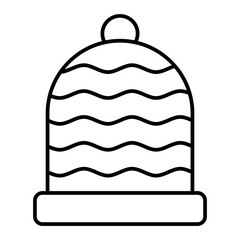 Vector Beanie Outline Icon Design