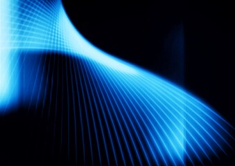 抽象的な青い波形の光線