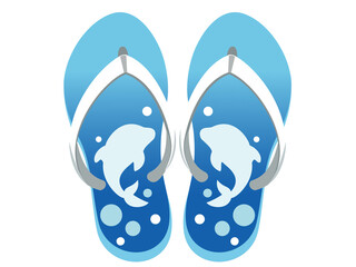 ビートサンダル（イルカ）　夏の風物詩　アイコン　/イラスト素材