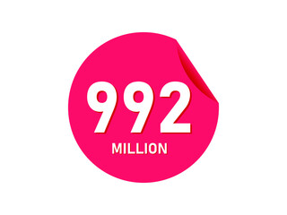 992 million texts on the white background