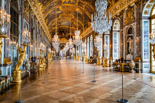 VERSAILLES, FRANCE -  :Hall of Mirrors in the palace of Versailles