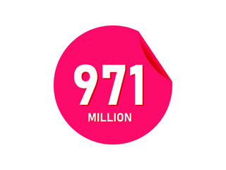 971 million texts on the white background