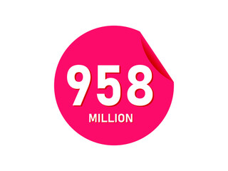 958 million texts on the white background