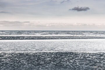 Oostduinkerke, Belgium: Seascape with beautiful light and monochrome colors