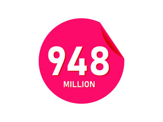 948 million texts on the white background